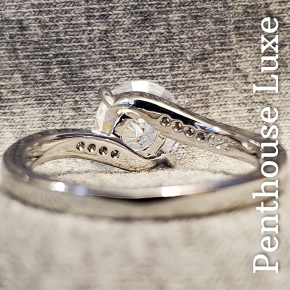 ALMOST GONE! 🔥 CLEARANCE! White Sapphire Bypass Swirl Ring - Picture 4 of 8